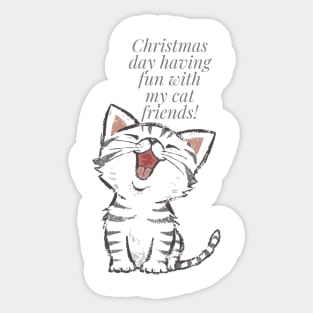 Christmas Cat Closeup Sticker